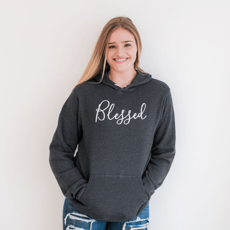 ellyandgrace 3719 Blessed Premium Fleece Hoodie