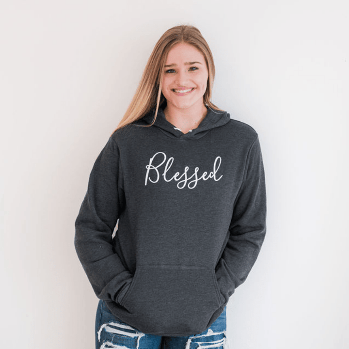 ellyandgrace 3719 Blessed Premium Fleece Hoodie