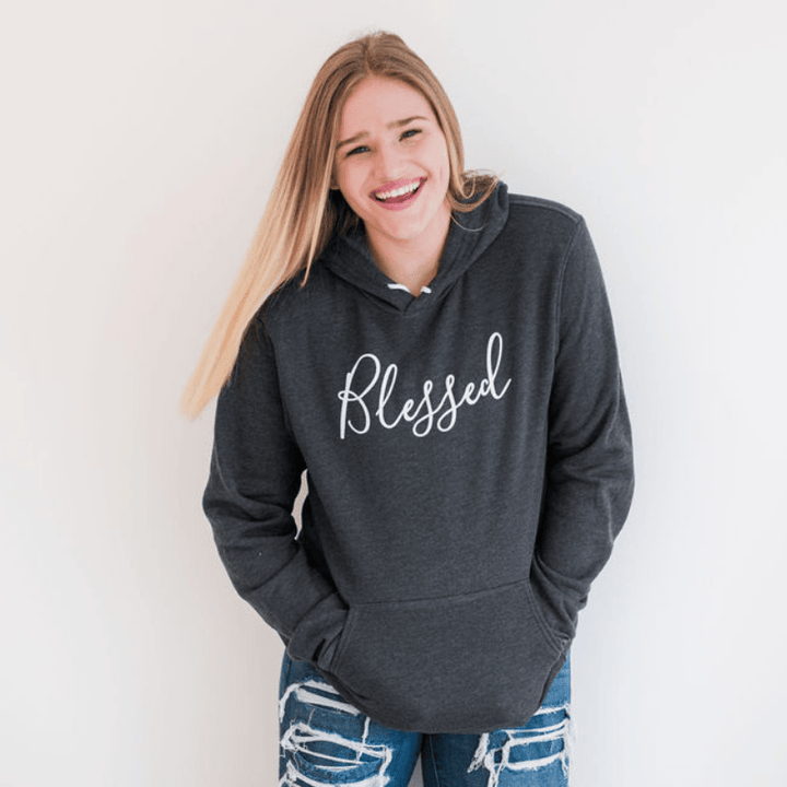 ellyandgrace 3719 Blessed Premium Fleece Hoodie