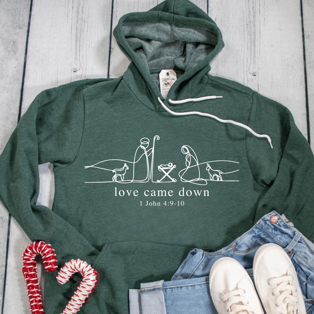 ellyandgrace 3719 Love Came Down Premium Fleece Hoodie