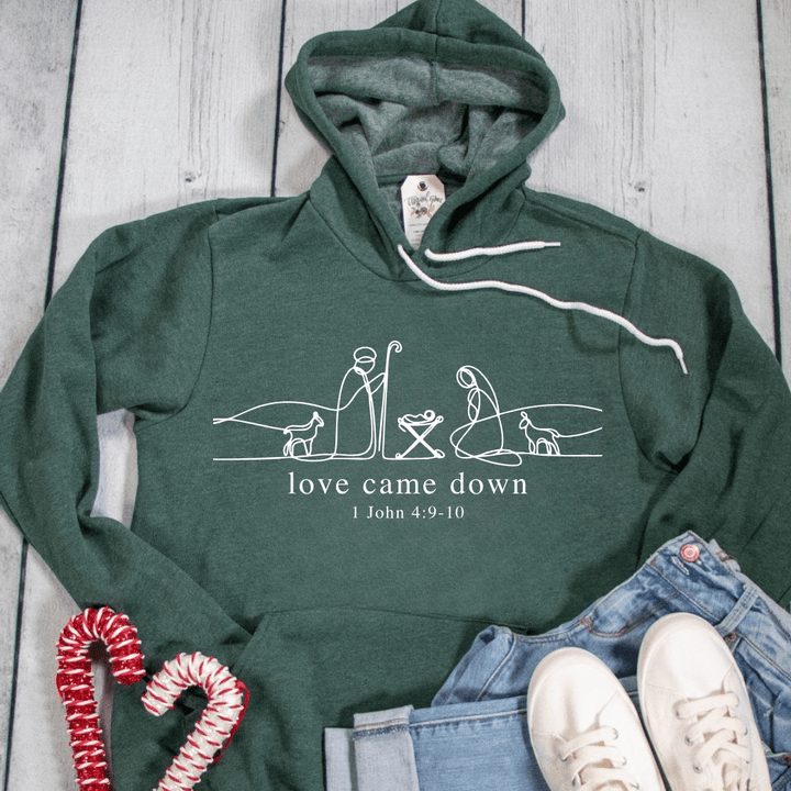 ellyandgrace 3719 Love Came Down Premium Fleece Hoodie