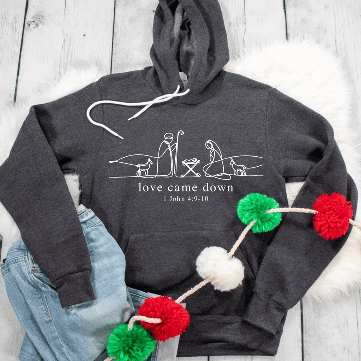 ellyandgrace 3719 Love Came Down Premium Fleece Hoodie