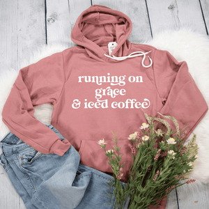 Running on Grace and Iced Coffee Premium Fleece Hoodie