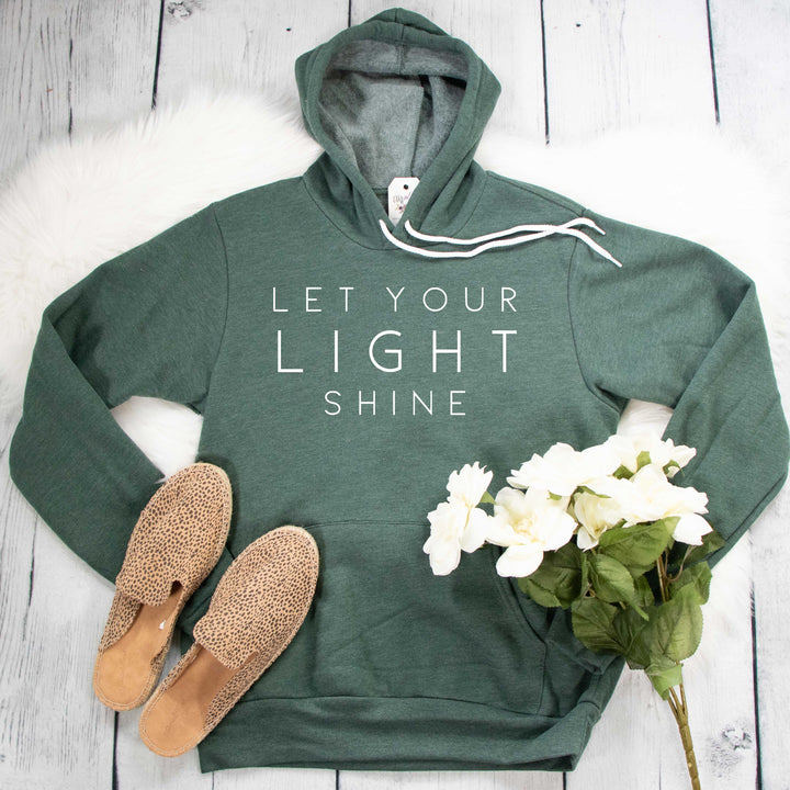 ellyandgrace 3719 Unisex Small / Heather Forest Let Your Light Shine Premium Fleece Hoodie