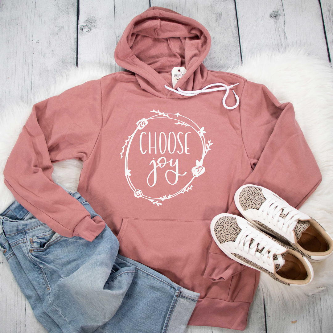ellyandgrace 3719 Unisex Small / Mauve Choose Joy Premium Fleece Hoodie
