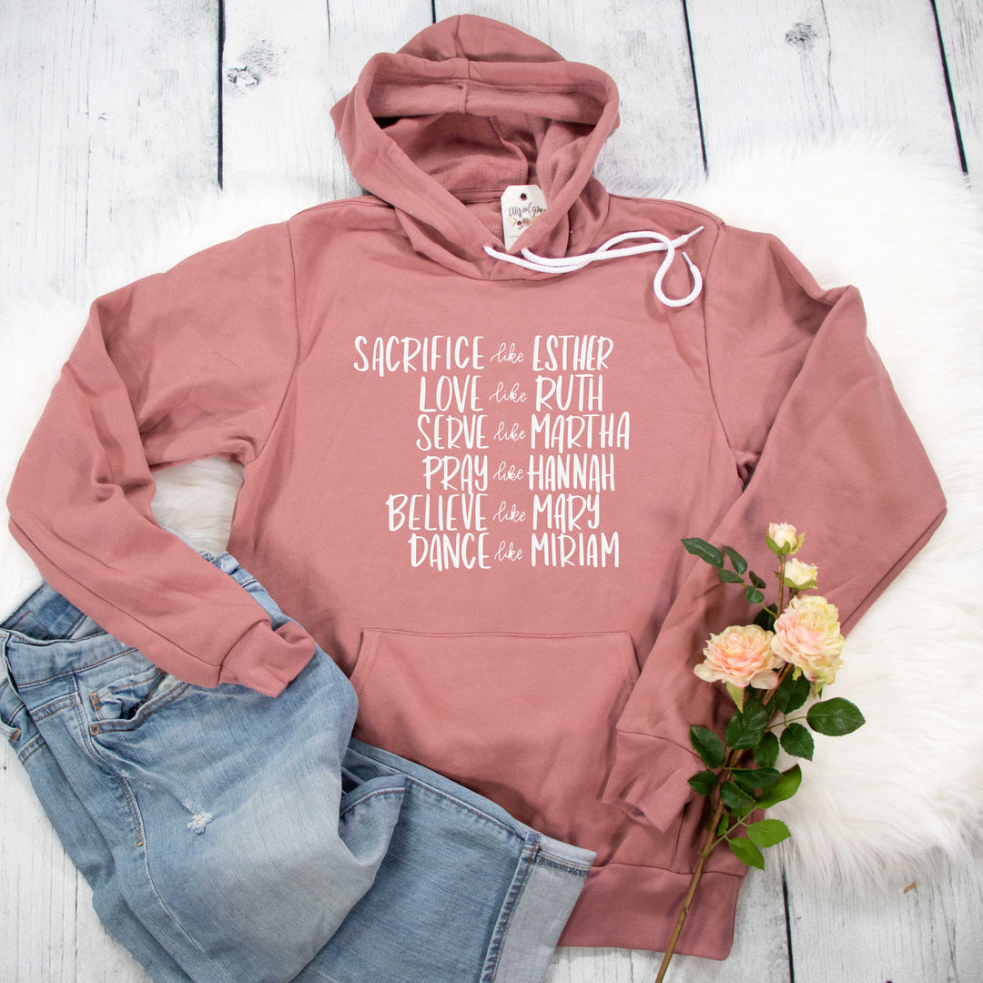 ellyandgrace 3719 Women of the Bible Premium Fleece Hoodie