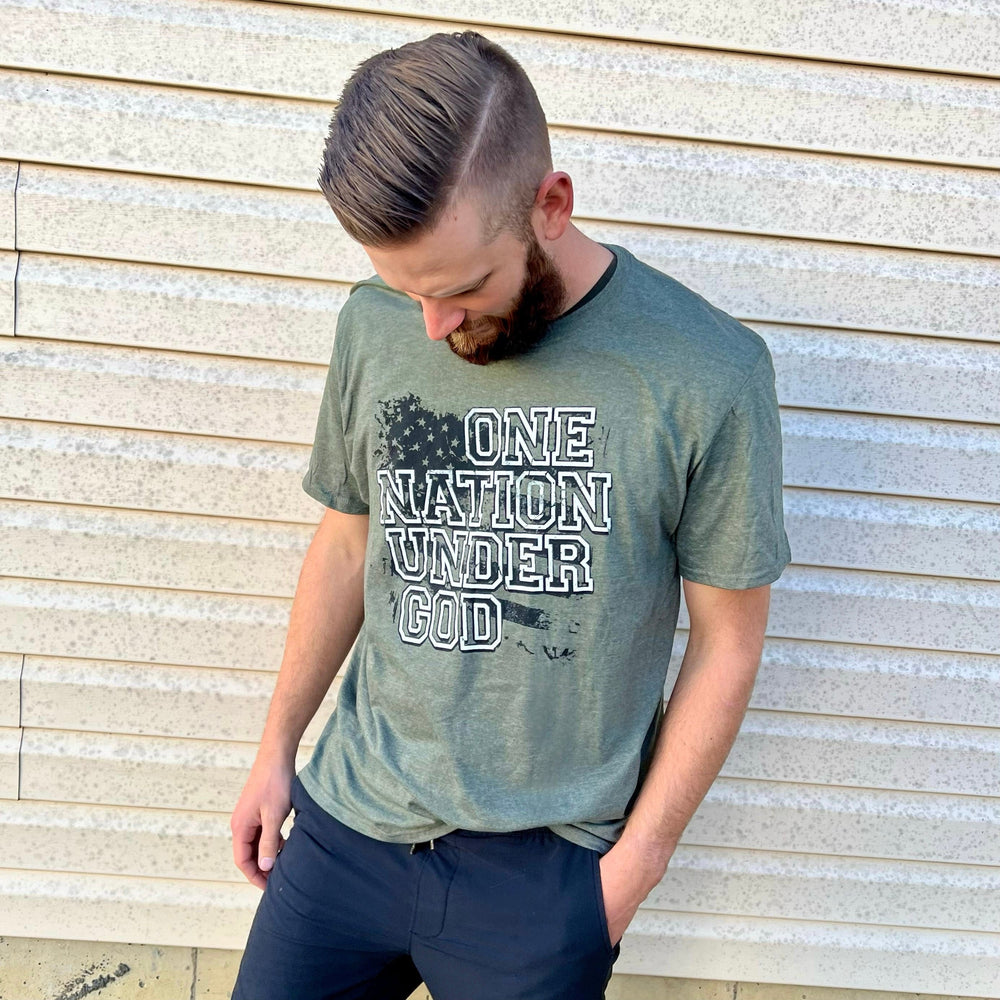 ellyandgrace 560MR One Nation Under God Men's Multicolor Unisex Shirt