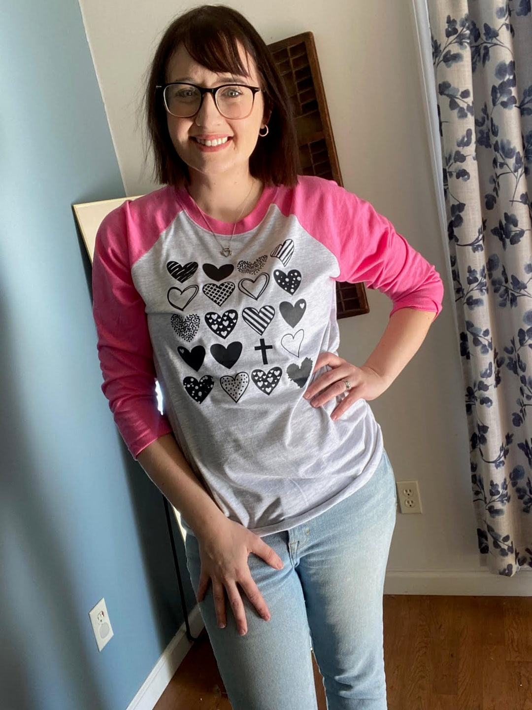 ellyandgrace 6051 Hearts & Cross Raglan