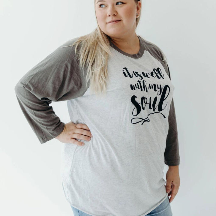 ellyandgrace 6051 It Is Well With My Soul Raglan