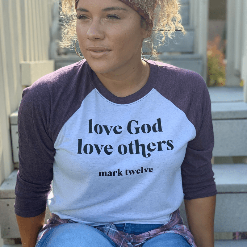 ellyandgrace 6051 Love God Love Others Raglan
