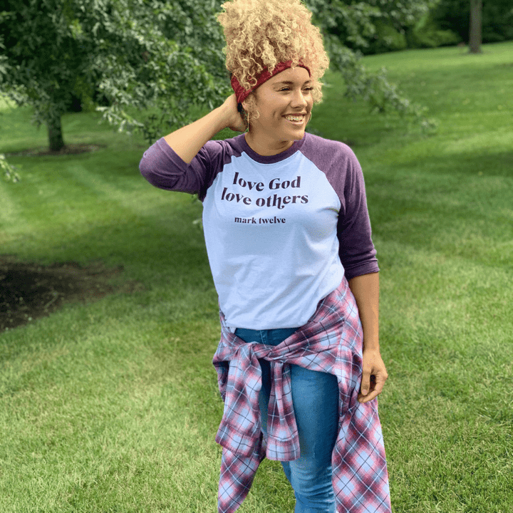 ellyandgrace 6051 Love God Love Others Raglan