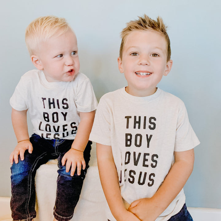 ellyandgrace 6101 This Boy Loves Jesus Unisex Youth Shirt