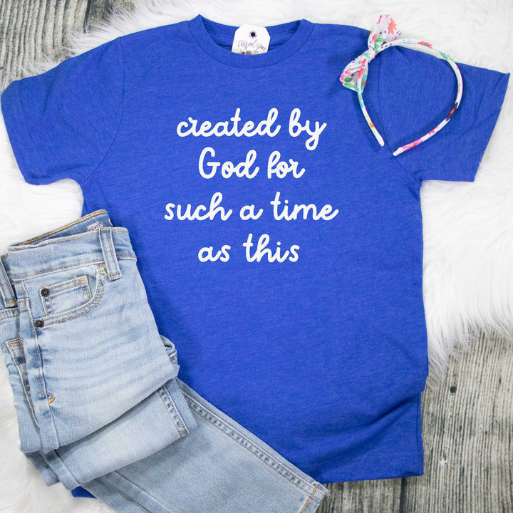 ellyandgrace 6101 Unisex Youth Small / Vintage Royal Created by God Unisex Youth Shirt