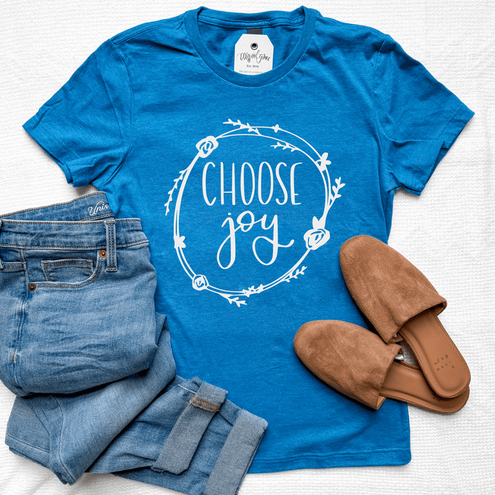 ellyandgrace 64000L Choose Joy Ladies Fit Short Sleeve Shirt
