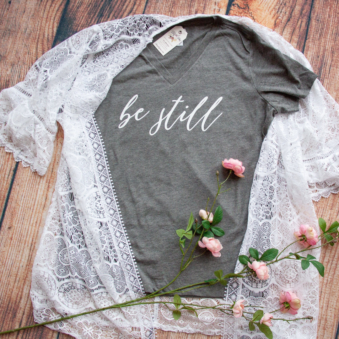 ellyandgrace 6405 Be Still Relaxed Ladies Vneck