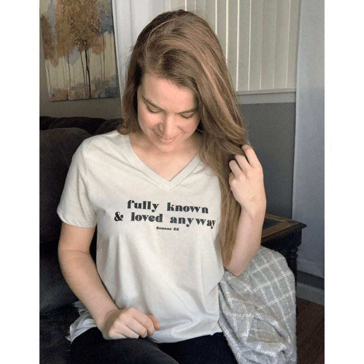 ellyandgrace 6405 Fully Known & Loved Anyway Relaxed Ladies Vneck