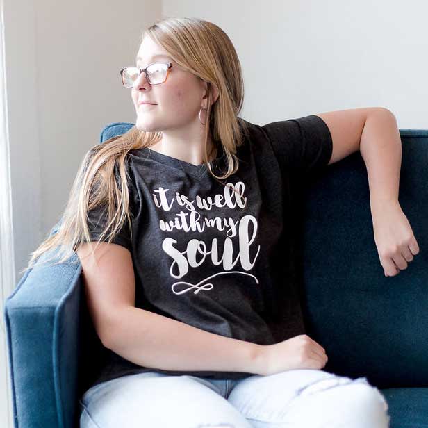 ellyandgrace 6405 It is Well With My Soul Relaxed Ladies Vneck