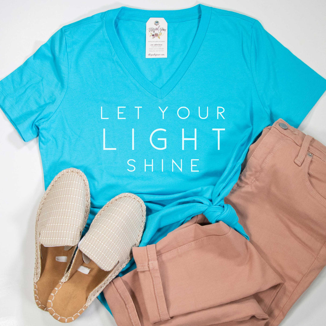 ellyandgrace 6405 Let Your Light Shine Relaxed Ladies Vneck