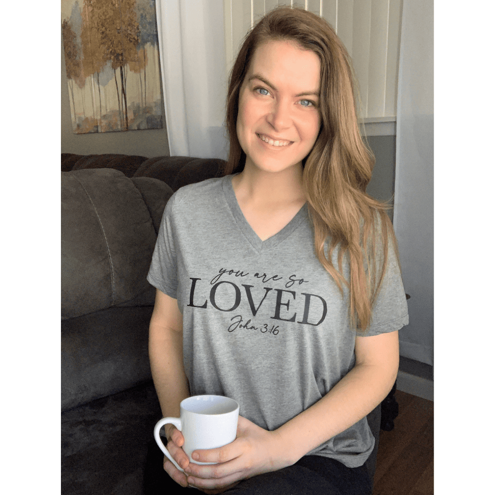 ellyandgrace 6405 You are So Loved Relaxed Ladies Vneck