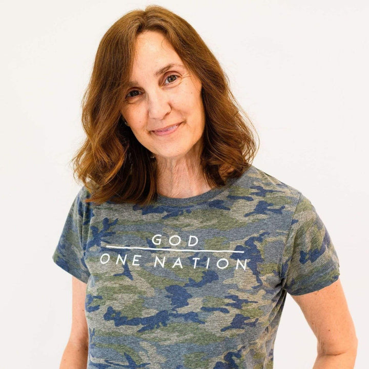 ellyandgrace 6901 One Nation Under God Camo Unisex Tee
