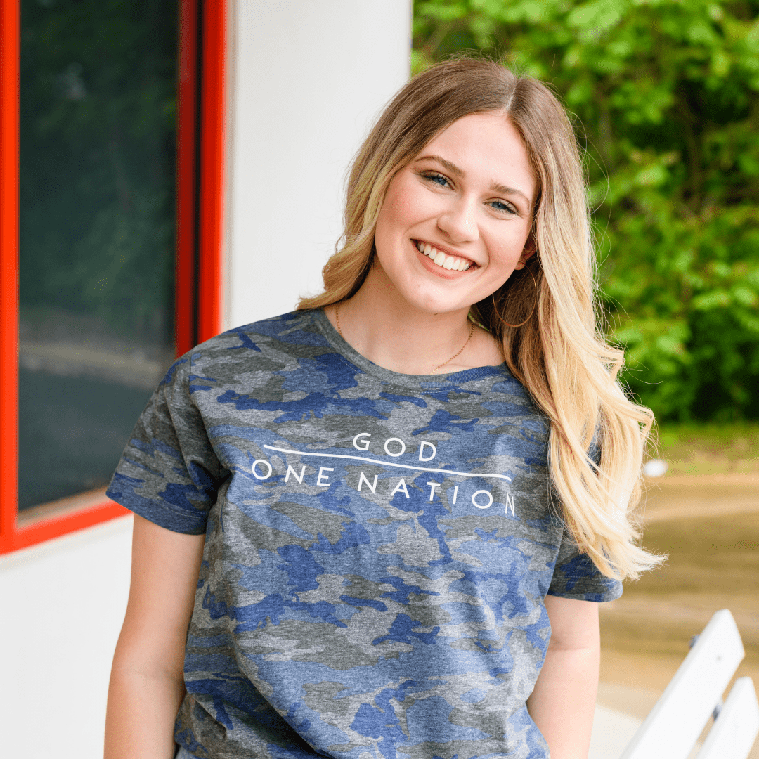 ellyandgrace 6901 One Nation Under God Camo Unisex Tee