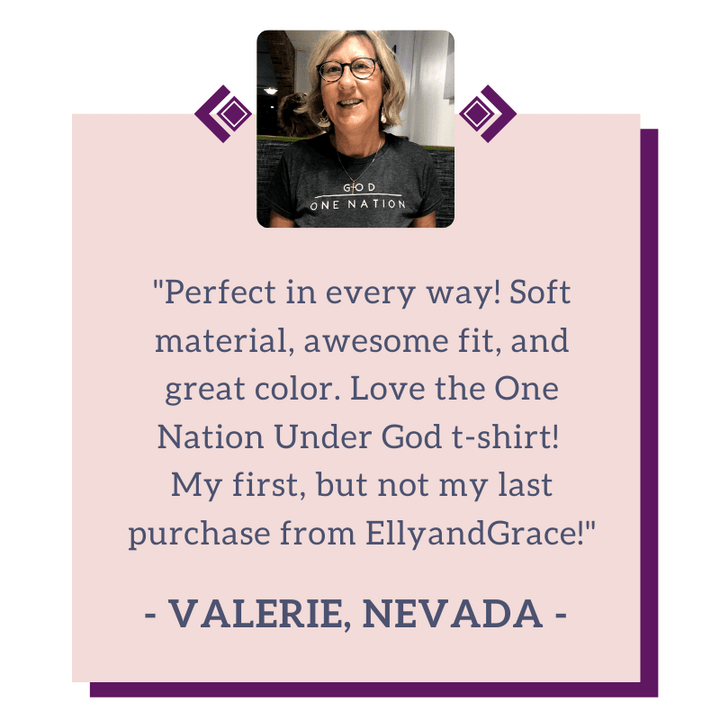 ellyandgrace 880 One Nation Under God Ladies Short Sleeve Shirt