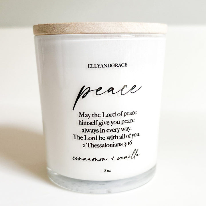 ellyandgrace CANDLE PEACE Glass Soy Candle