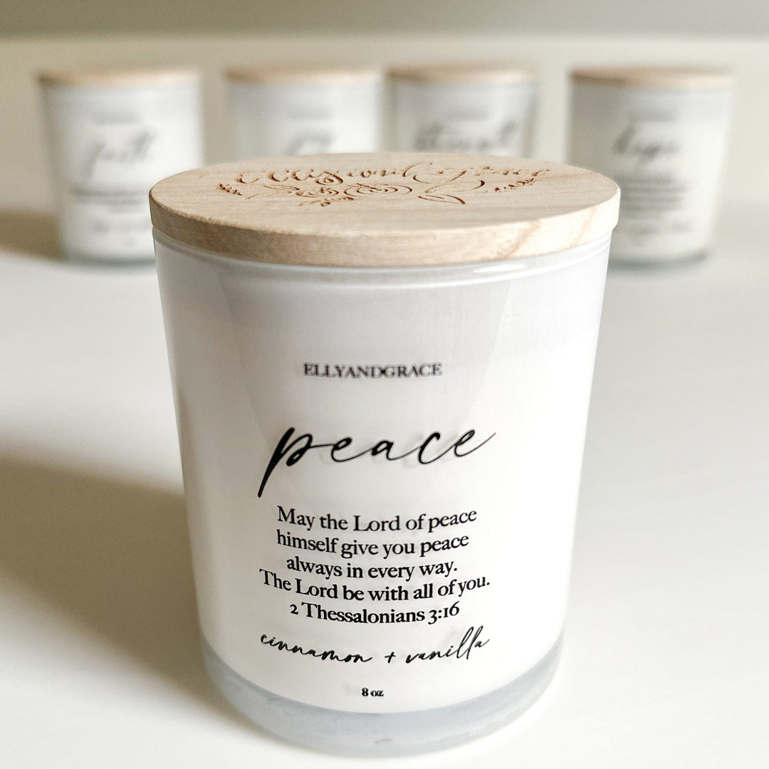 ellyandgrace CANDLE PEACE Glass Soy Candle