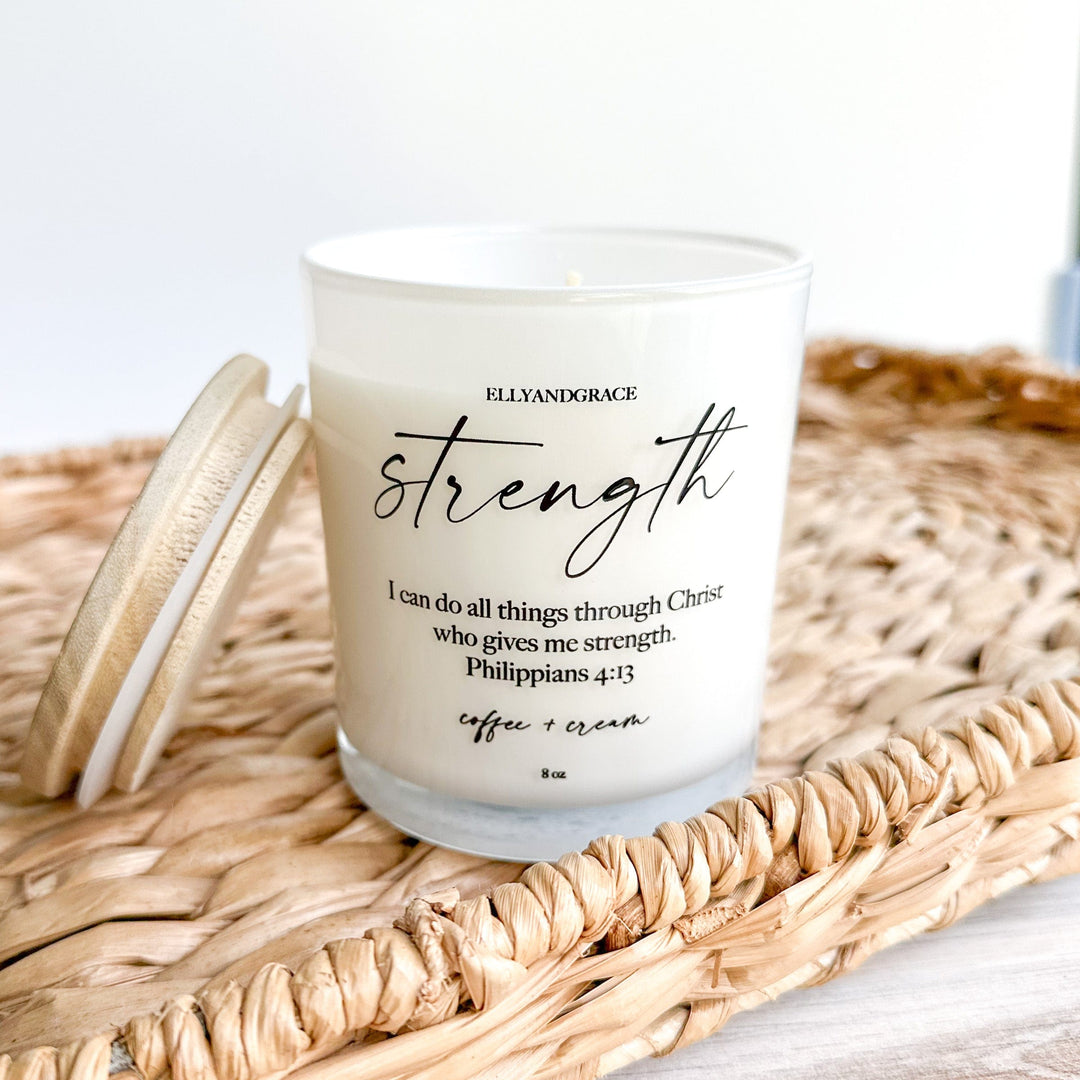 ellyandgrace CANDLE STRENGTH Glass Soy Candle