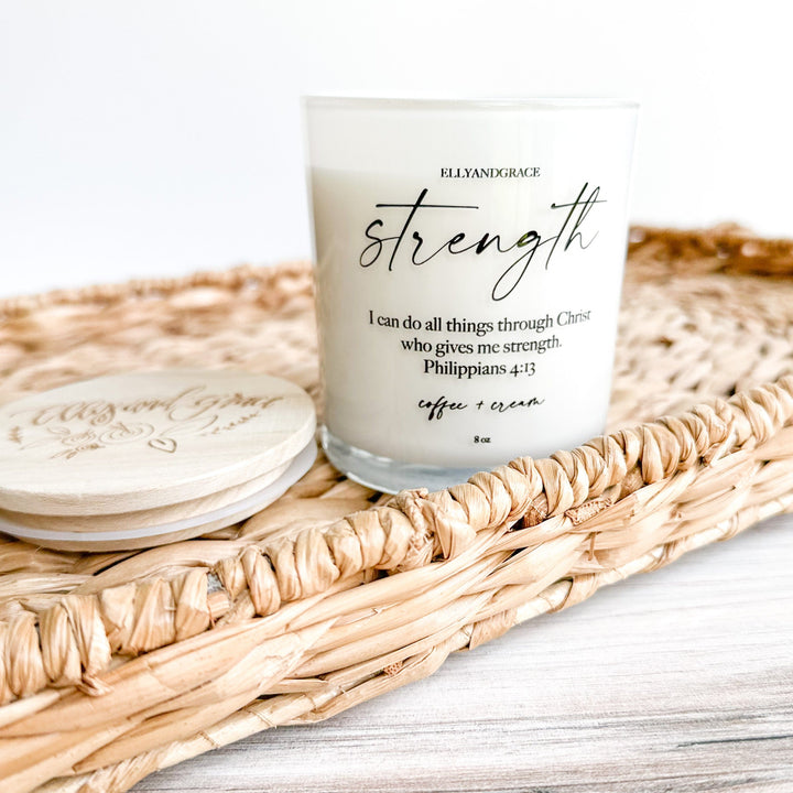 ellyandgrace CANDLE STRENGTH Glass Soy Candle