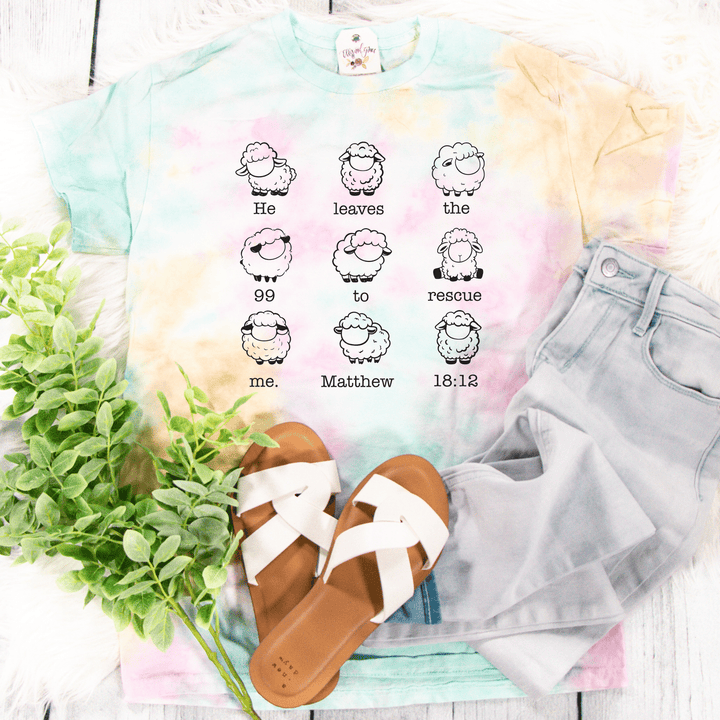 ellyandgrace CD100 He Leaves The 99 Sheep Tie Dye Unisex Shirt