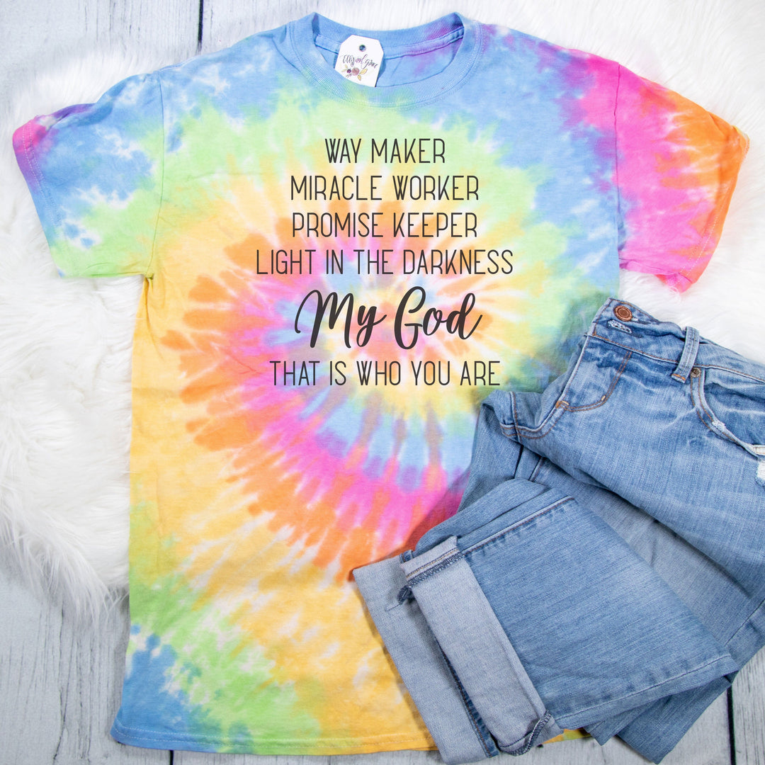 ellyandgrace CD100 Way Maker Tie Dye Unisex Shirt