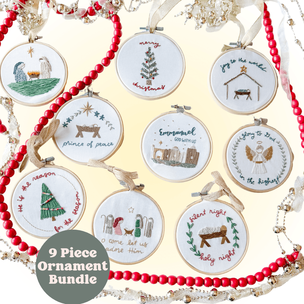 ellyandgrace Christmas Ornament Embroidery Kit Bundle