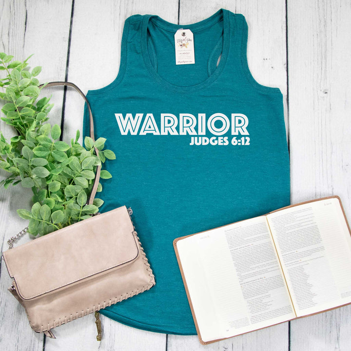 ellyandgrace DM138L Ladies XS / Heather Teal Warrior Racerback Tank