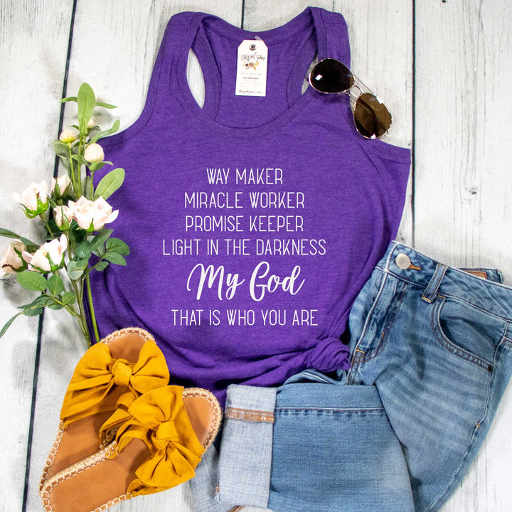 ellyandgrace DM138L Ladies XS / Purple Frost Way Maker Racerback Tank