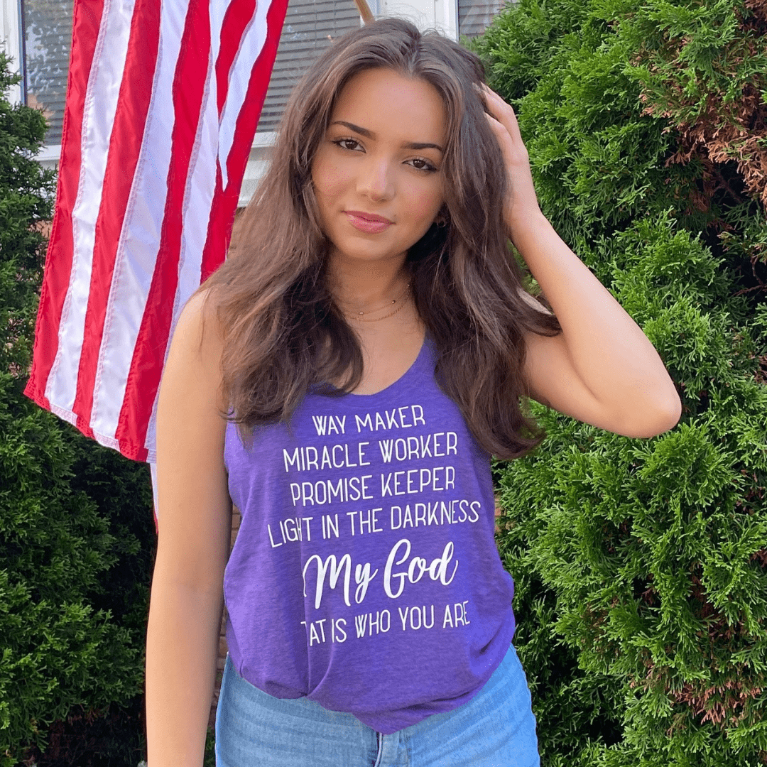 ellyandgrace DM138L Way Maker Racerback Tank