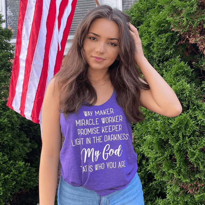 ellyandgrace DM138L Way Maker Racerback Tank
