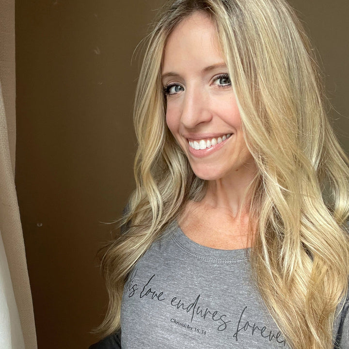 ellyandgrace DT132L His Love Endures Forever Tunic Tee