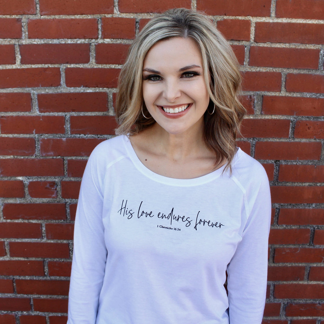 ellyandgrace DT132L His Love Endures Forever Tunic Tee