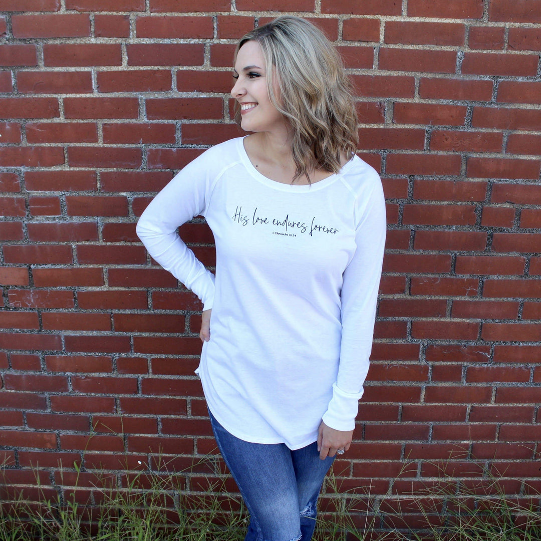 ellyandgrace DT132L His Love Endures Forever Tunic Tee