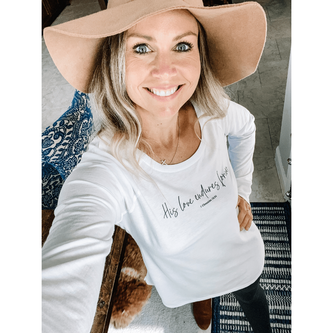 ellyandgrace DT132L His Love Endures Forever Tunic Tee