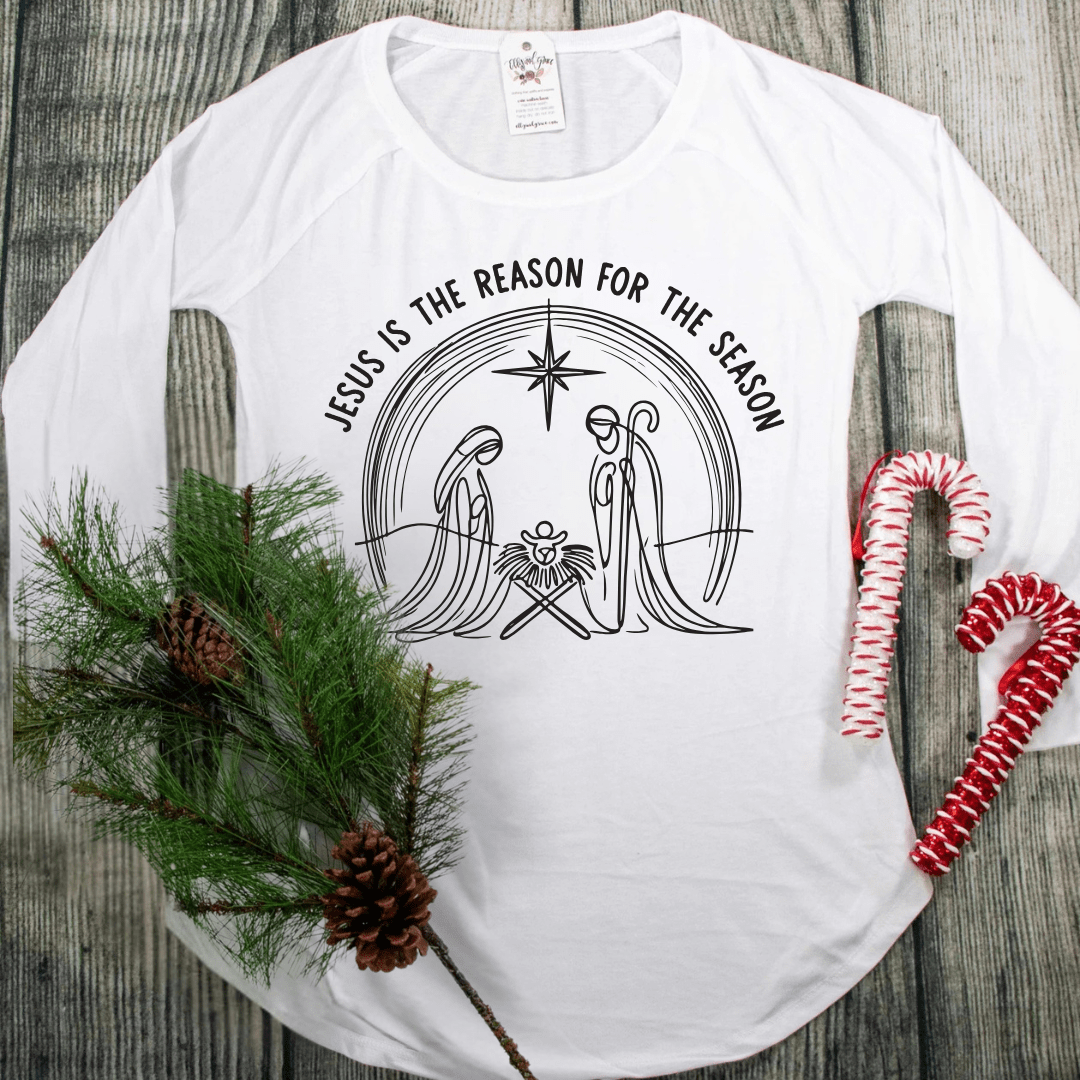 ellyandgrace DT132L Jesus is the Reason for the Season Tunic Tee