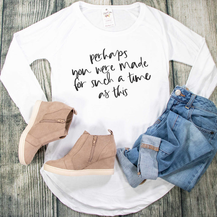 ellyandgrace DT132L Perhaps You Were Made for Such a Time as This Tunic Tee