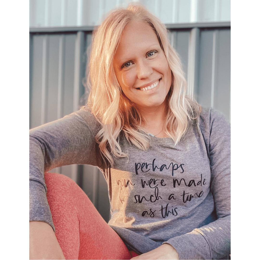 ellyandgrace DT132L Perhaps You Were Made for Such a Time as This Tunic Tee