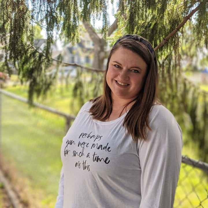 ellyandgrace DT132L Perhaps You Were Made for Such a Time as This Tunic Tee