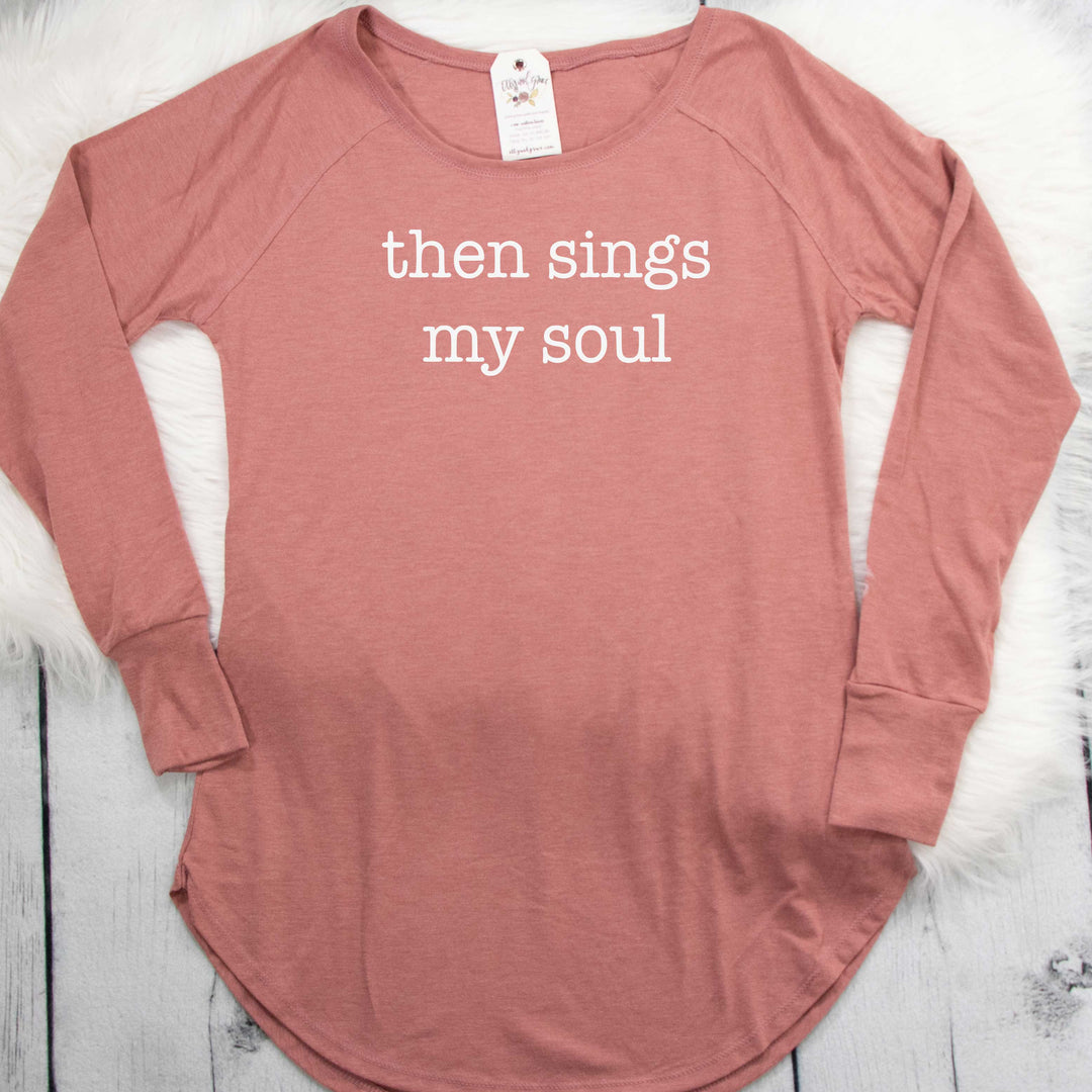 ellyandgrace DT132L Then Sings My Soul Tunic Tee