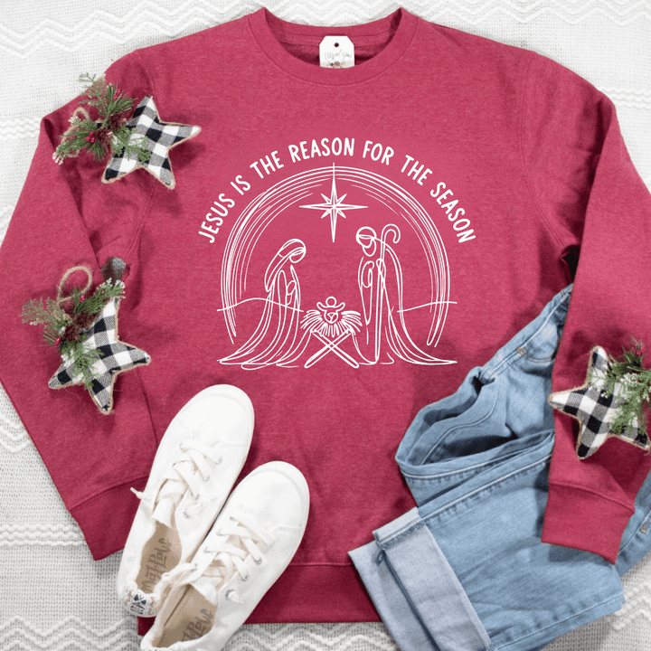 ellyandgrace DT6104 Jesus is the Reason for the Season 2025 Classic Sweatshirt