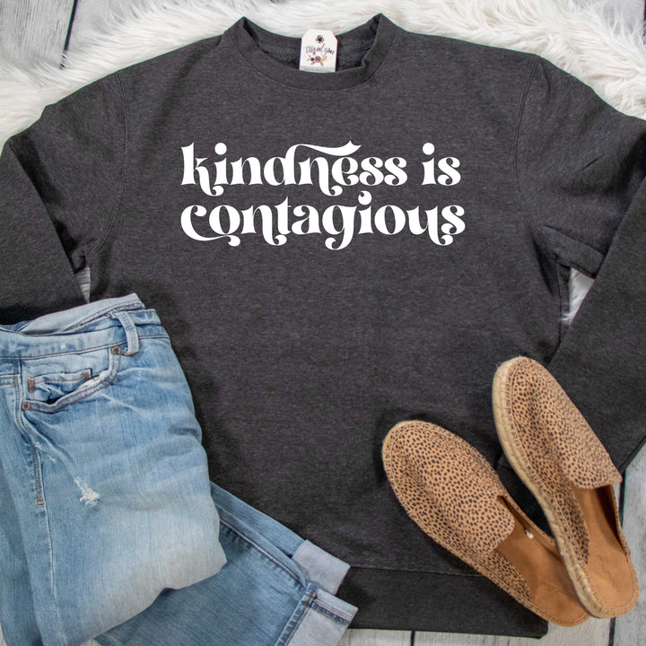 ellyandgrace DT6104 Unisex Small / Heather Charcoal Kindness is Contagious Classic Christian Sweatshirt