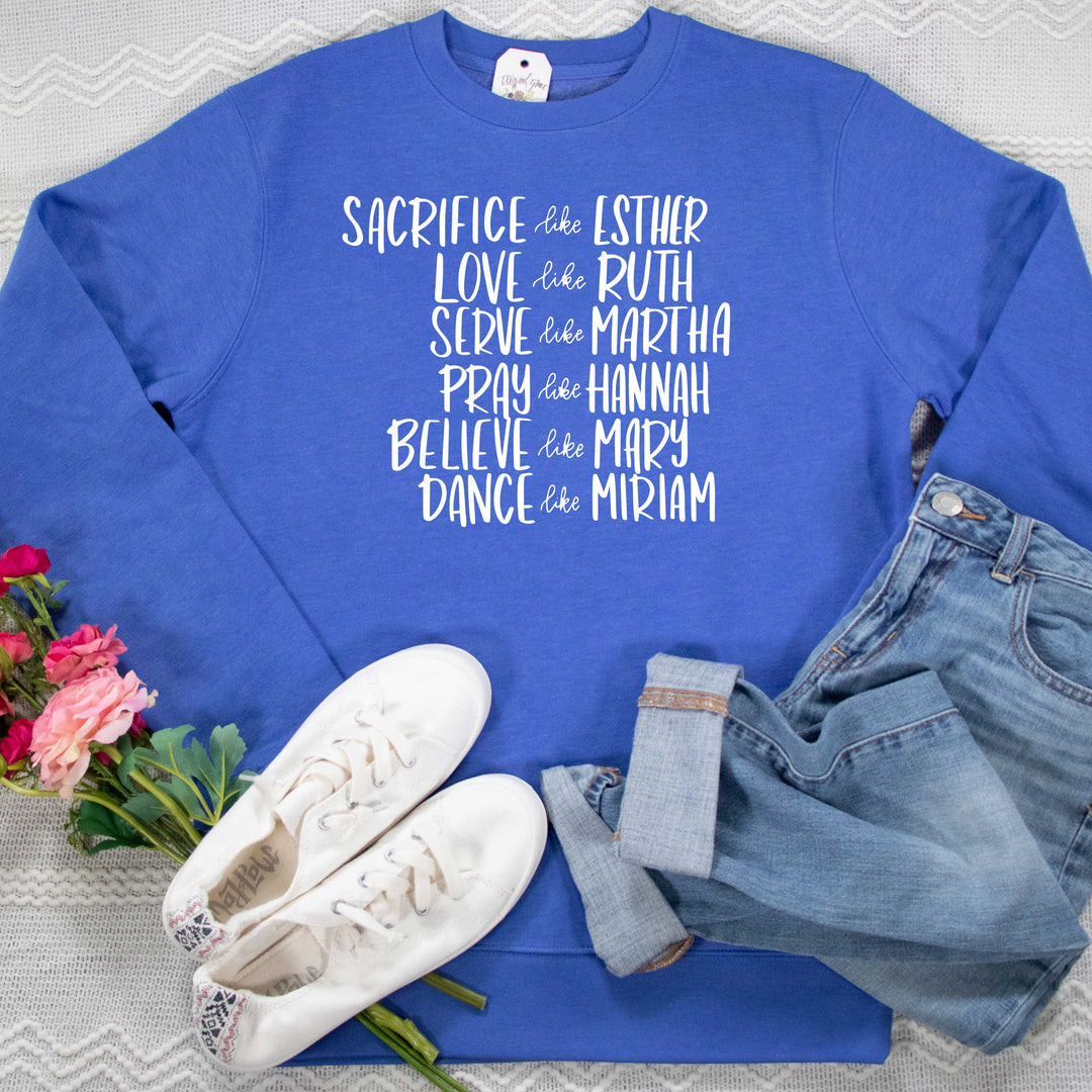 ellyandgrace DT6104 Unisex Small / Royal Frost Women of the Bible Classic Sweatshirt