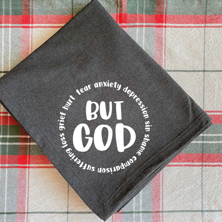 ellyandgrace DT81 But God Fleece Christian Blanket